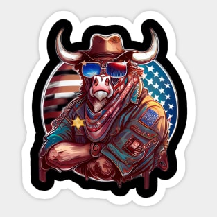 Patriot bull cow Sticker